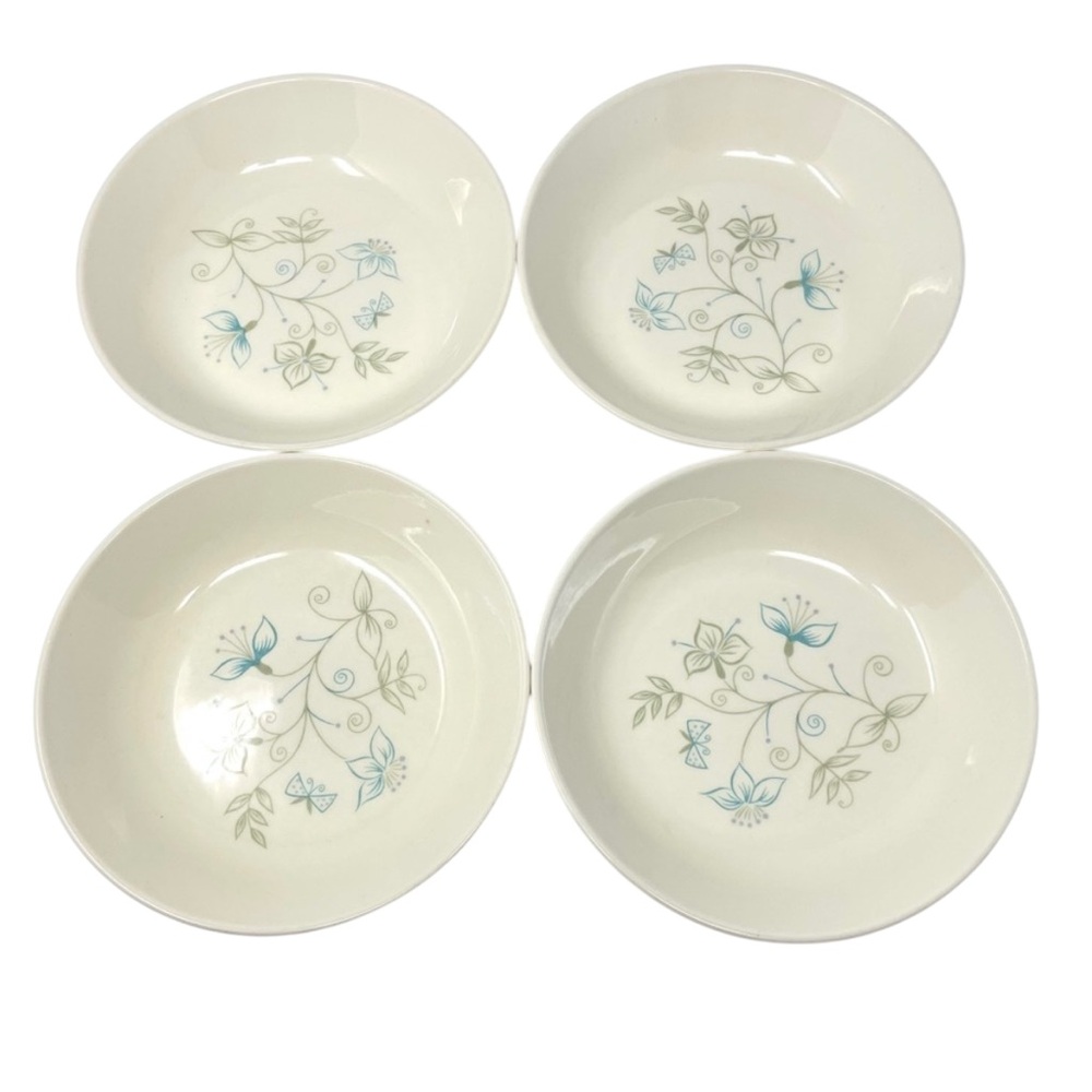Taylor, Smith & Taylor Ever Yours Summertime Coupe Cereal Bowls Set of 4 VTG